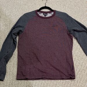 Patagonia Men's Maroon & Charcoal Long-Sleeve Raglan Shirt